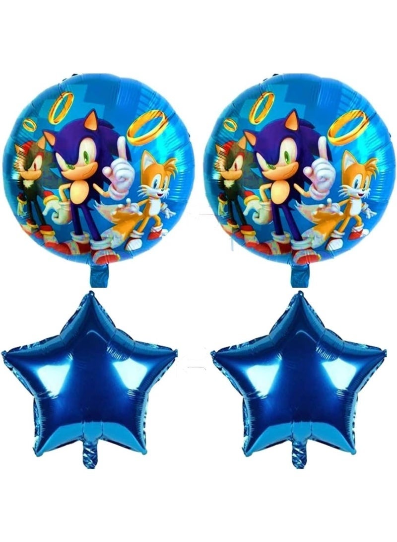 Sonic The Hedgehog Birthday Party Decoration Foil Balloons Set, 5 Pcs for Boys - Image 3