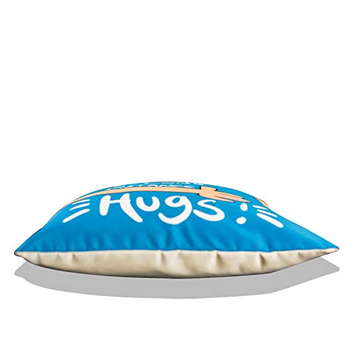 Vendola Matte Polymatty Gift for Girlfriend Boyfriend One Long Distance Hug for Your Long Distance Relationship Printed Cushion - Gift for Boyfriend Girlfriend (with Fillers) (24X24 Inches, Blue) - Image 2