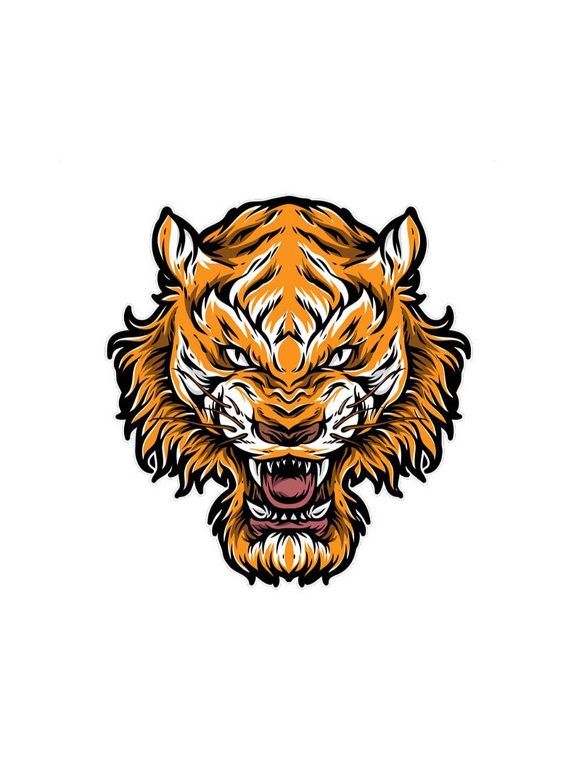 Tiger Head One Car Car Sticker, Decal And Bumper Sticker, Suitable For Car Stickers - Image 1