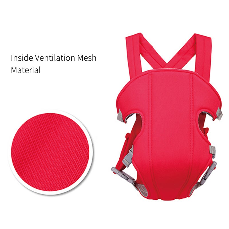 Ergonomic Baby Carrier: Orange Thick Mesh Padding, Cozy Flexible Fabric, Adjustable Seating - Lightweight Portable Holder for 3-16 Month Infants - Image 4