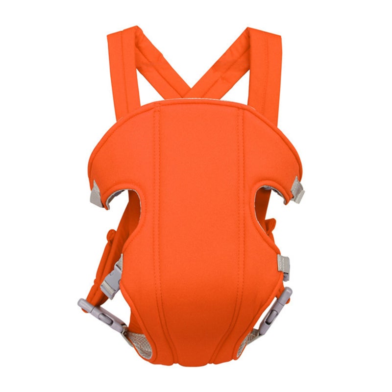Ergonomic Baby Carrier: Orange Thick Mesh Padding, Cozy Flexible Fabric, Adjustable Seating - Lightweight Portable Holder for 3-16 Month Infants - Image 2