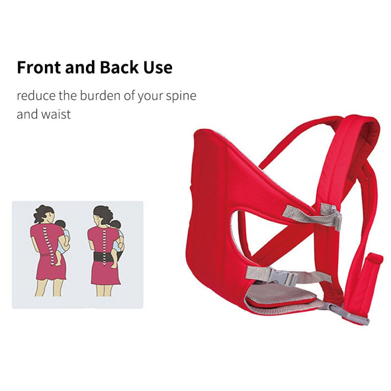 Ergonomic Baby Carrier: Orange Thick Mesh Padding, Cozy Flexible Fabric, Adjustable Seating - Lightweight Portable Holder for 3-16 Month Infants - Image 3