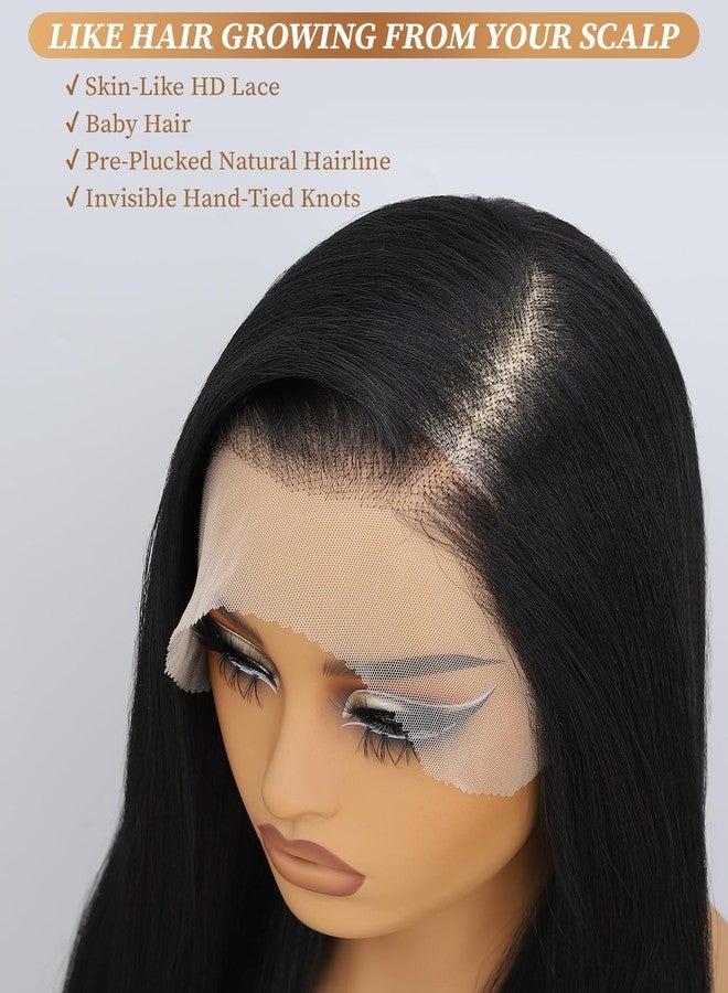 Latasha Copper Straight Synthetic Lace Front Wig for Black Women 13X6 HD Transparent Lace Frontal Wigs Pre Plucked Wear and Go Glueless Wigs for White Women28 inch Long Wig - Image 4