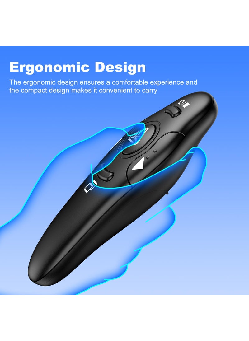 DinoFire USB Type C Presentation Clicker Wireless Presenter Remote Clicker for PowerPoint Presentations with Red Pointer, PowerPoint Clicker Slide Advancer for Mac/Laptop/Computer/Class/Office  - Image 5