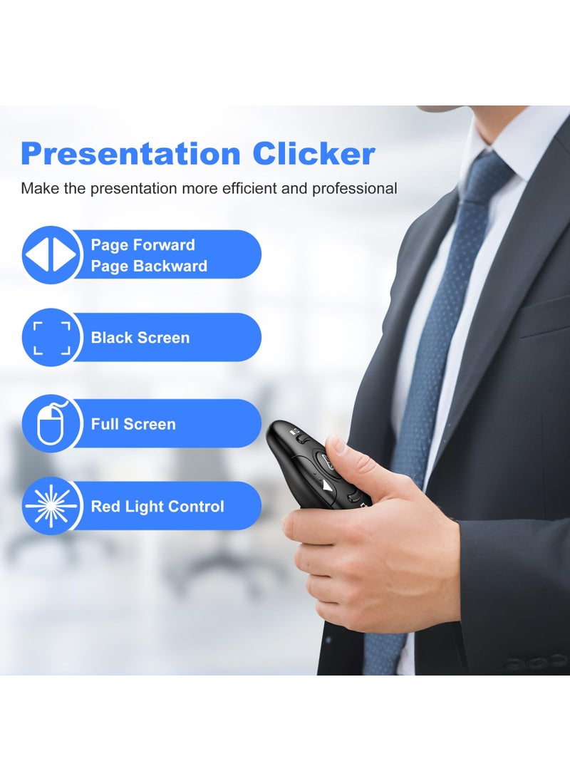 DinoFire USB Type C Presentation Clicker Wireless Presenter Remote Clicker for PowerPoint Presentations with Red Pointer, PowerPoint Clicker Slide Advancer for Mac/Laptop/Computer/Class/Office  - Image 3