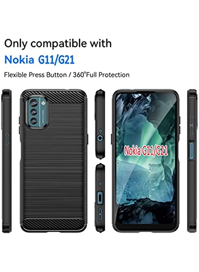 erorex Nokia G21 Carbon Fiber Brushed TPU case G21/G11 Anti-Slip Dust-resistant Shockproof Back cover for Nokia G21 / G11 - Image 3