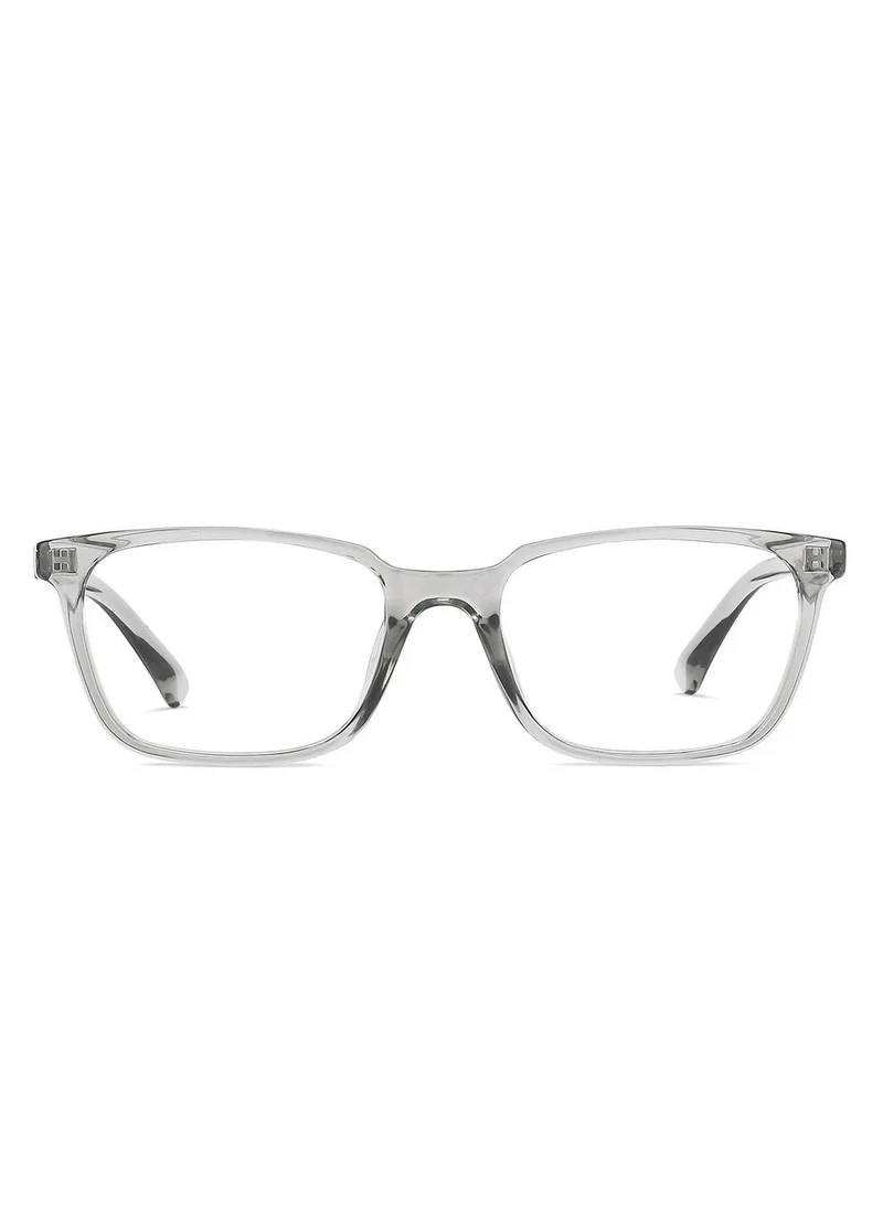 Lenskart Blu LENSKART BLU | Zero Power Bluecut & Antiglare Computer Eyeglasses | Grey Full Rim Rectangle | For Men & Women | Medium | LB E14067