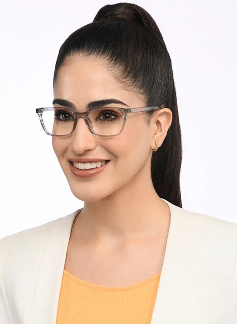لينسكارت بلو نظارات كمبيوتر LENSKART BLU بحماية من الضوء الأزرق ومضادة للانعكاس | رمادي مستطيل بإطار كامل | للرجال والنساء | متوسط | LB E14067