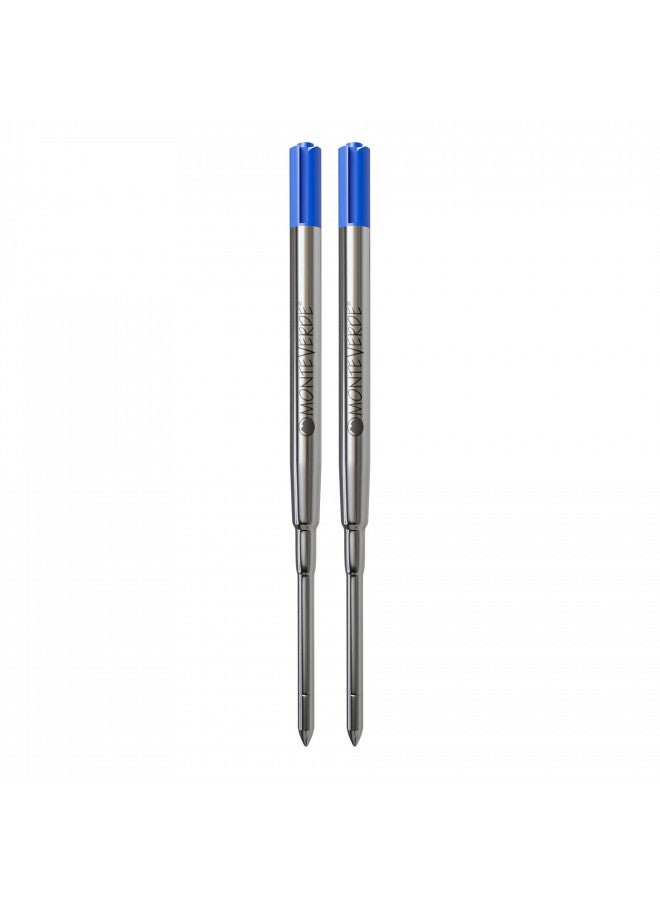 Monteverde Superbroad Ballpoint Refill to Fit Parker Ballpoint Pens Soft Roll, Blue, 2 per Pack (P152BU) - Image 2