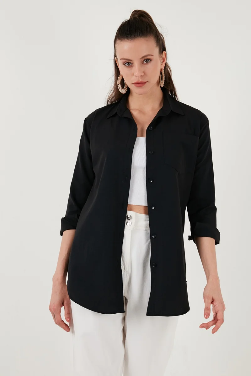 Lela Cotton Regular Fit Single Pocket Shirt Women's Shirt 4613001
