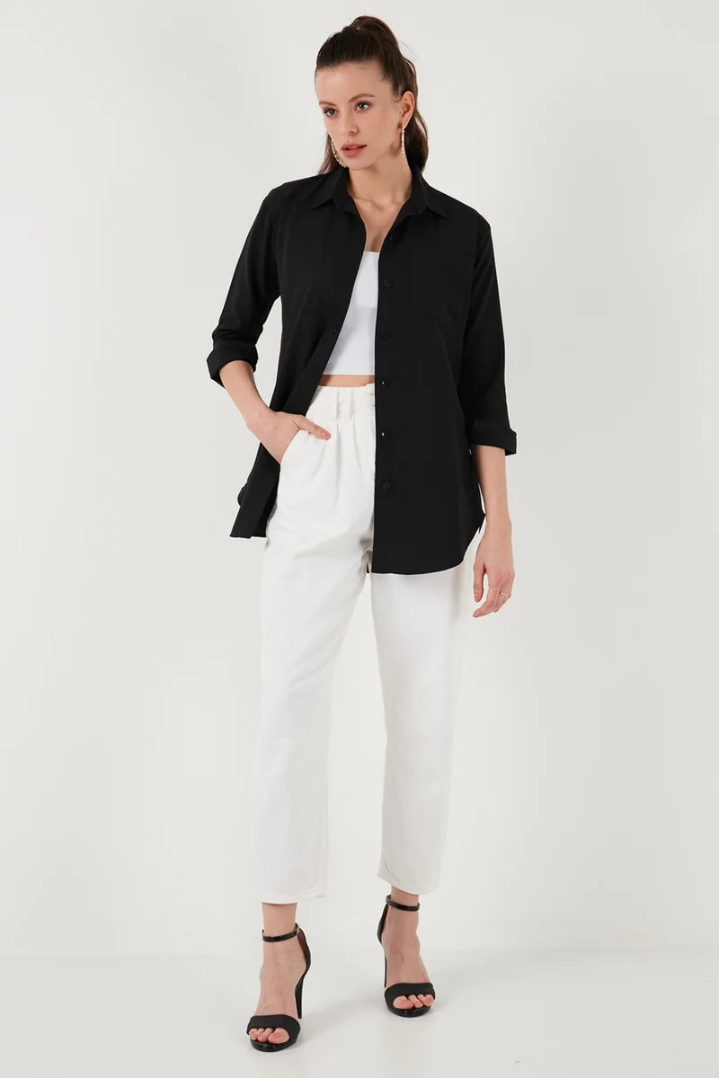 Lela Cotton Regular Fit Single Pocket Shirt Women's Shirt 4613001