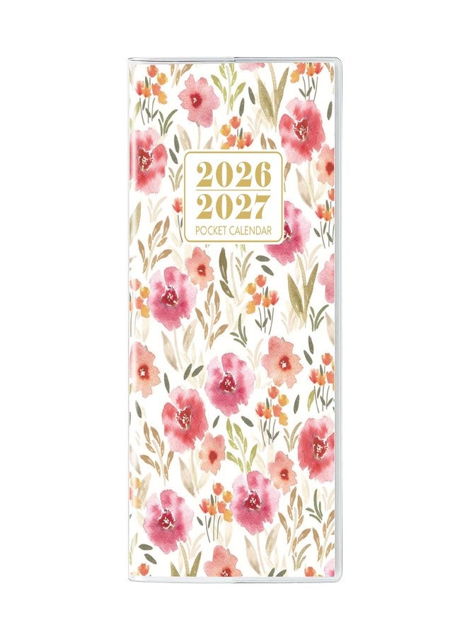 Zuozee Pocket Calendar 2026-2027, Floral Pocket Calendar -3.7" x 6.7" - Runs from January 2026 until December 2027, Calendar Planner for Purse with PVC Cover for Planning, Organizing and Office - Image 1