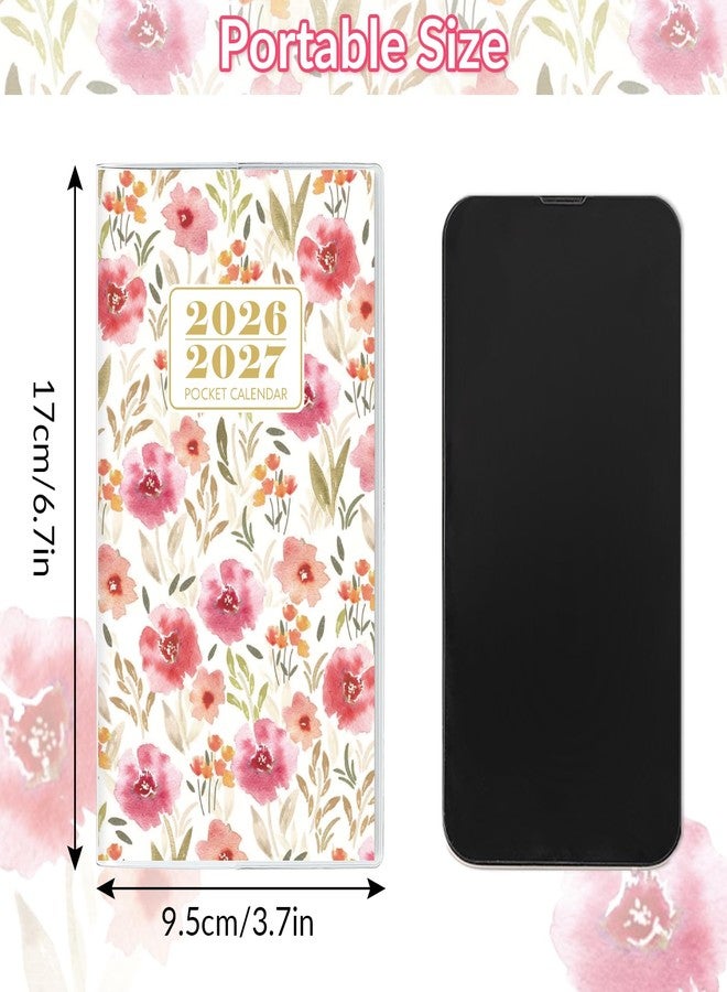 Zuozee Pocket Calendar 2026-2027, Floral Pocket Calendar -3.7" x 6.7" - Runs from January 2026 until December 2027, Calendar Planner for Purse with PVC Cover for Planning, Organizing and Office - Image 5