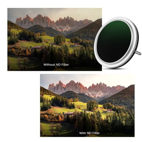 Hiffin 77mm Elite Series, ND Filter (1-5 Stops) | Variable Neutral Density Lens Filter with Lens Cap & Protective Box | Silver-Black Finish | Compatible with DSLR/Mirrorless Cameras - Image 2