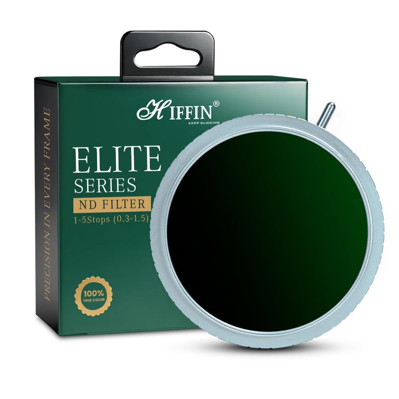 Hiffin 77mm Elite Series, ND Filter (1-5 Stops) | Variable Neutral Density Lens Filter with Lens Cap & Protective Box | Silver-Black Finish | Compatible with DSLR/Mirrorless Cameras - Image 5