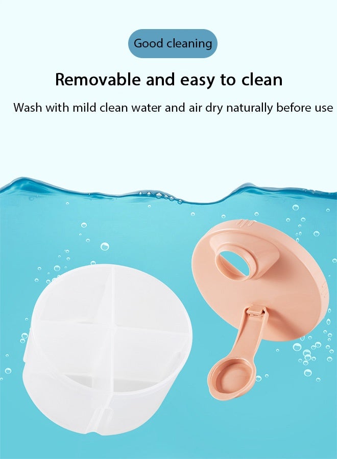 MXN 2 PCS Baby Formula Dispenser, Portable Milk Powder Box, 4 Compartment Large Capacity Stackable Milk Storage Box for Travel (Blue & Pink) - Image 3