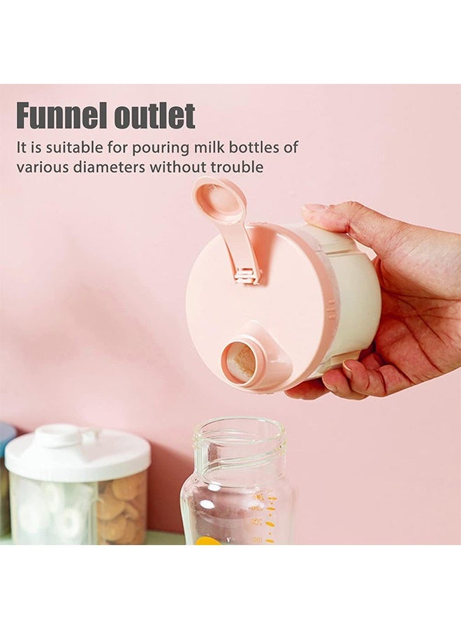 MXN 2 PCS Baby Formula Dispenser, Portable Milk Powder Box, 4 Compartment Large Capacity Stackable Milk Storage Box for Travel (Blue & Pink) - Image 4