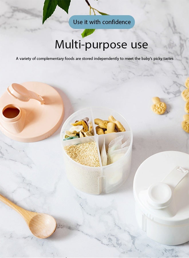 MXN 2 PCS Baby Formula Dispenser, Portable Milk Powder Box, 4 Compartment Large Capacity Stackable Milk Storage Box for Travel (Blue & Pink) - Image 5