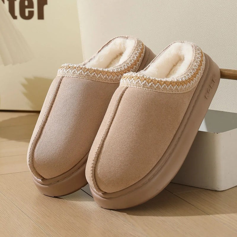 Y&D House Slippers Indoor Fur Shoes Autumn Winter Warm Fuzzy New Design Slippers Cloud Slides for Women Men - Image 1