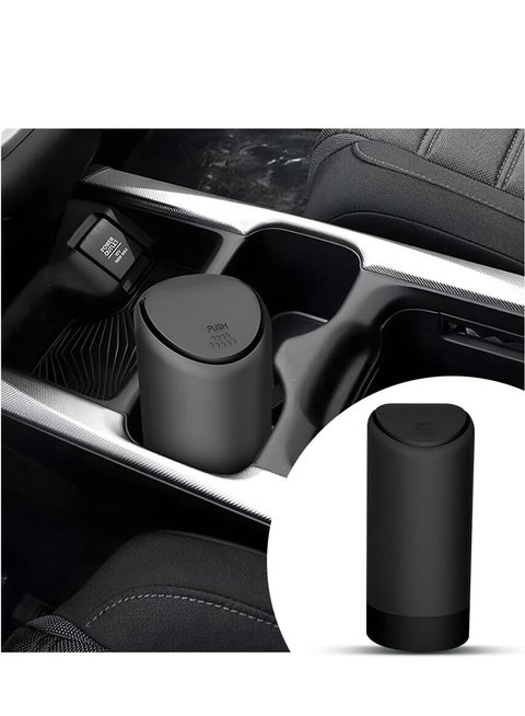 Car Trash Can with Lid, Mini Silicone Auto Garbage Container, Waterproof Leakproof Portable Vehicle Trash Dustbin, Mini Garbage Bin for Automotive Car, Home, Office, Kitchen, Bedroom