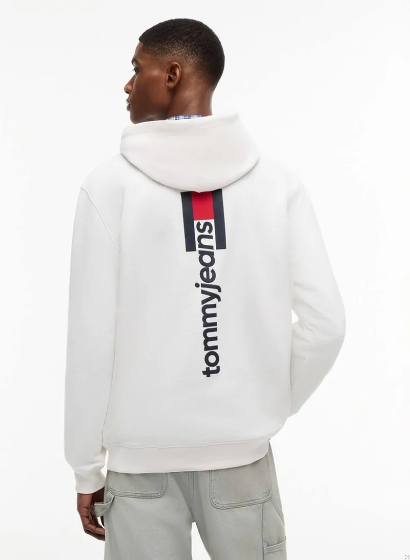 Tommy Jeans Ancient White Regular Entry DNA Hoodie for Men | Best Price UAE