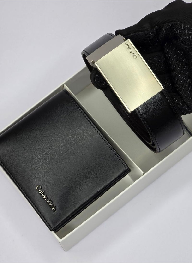 CALVIN KLEIN JEANS PLUS - Calvin Klein Black Wallet-Belt Set For Men - Image 1