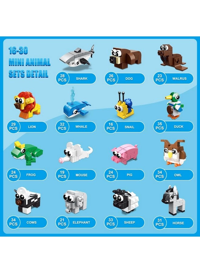 Hogokids HOGOKIDS 30 Packs Party Favors for Kids - 867PCS Animals Building Blocks Sets for Classroom Prizes Goodie Bag Fillers Stocking Stuffers Birthday Valentines Easter Gifts for Kids Boys Girls 6+  - Image 5