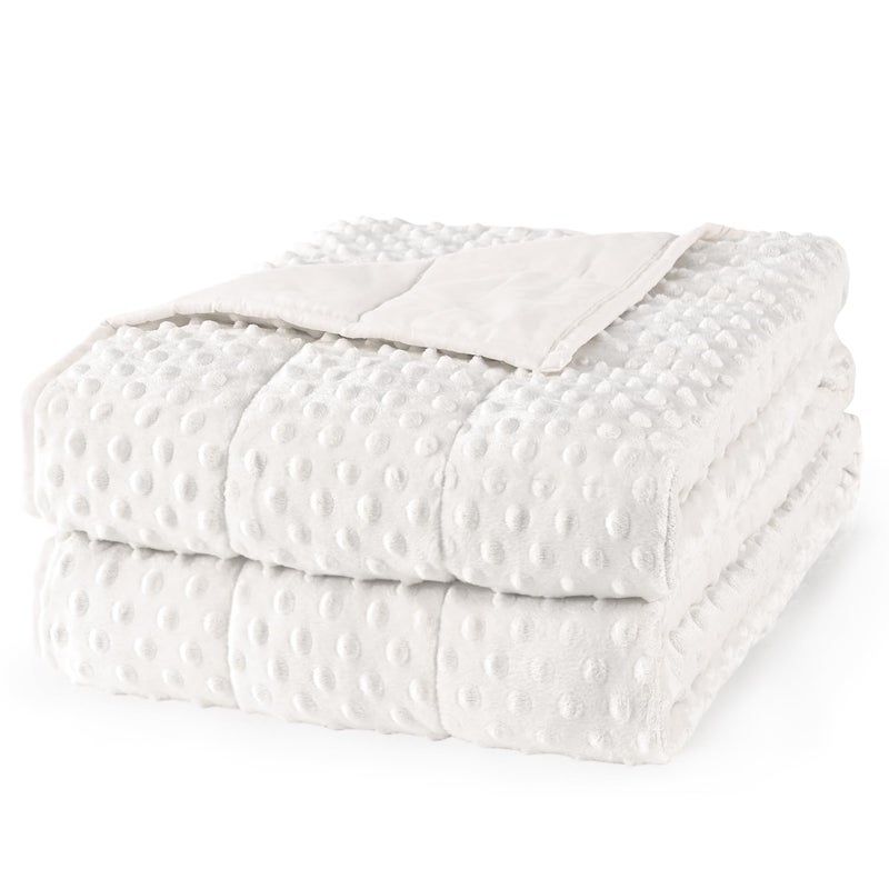 Mr. Sandman Weighted Blanket for Adults, Heavy Blanket for Woman, Man Sleeping/Calm, Soft and Cozy Weighted Throw Blankets, Machine Washable, 48 x 72in, 15 lbs, White - Image 1