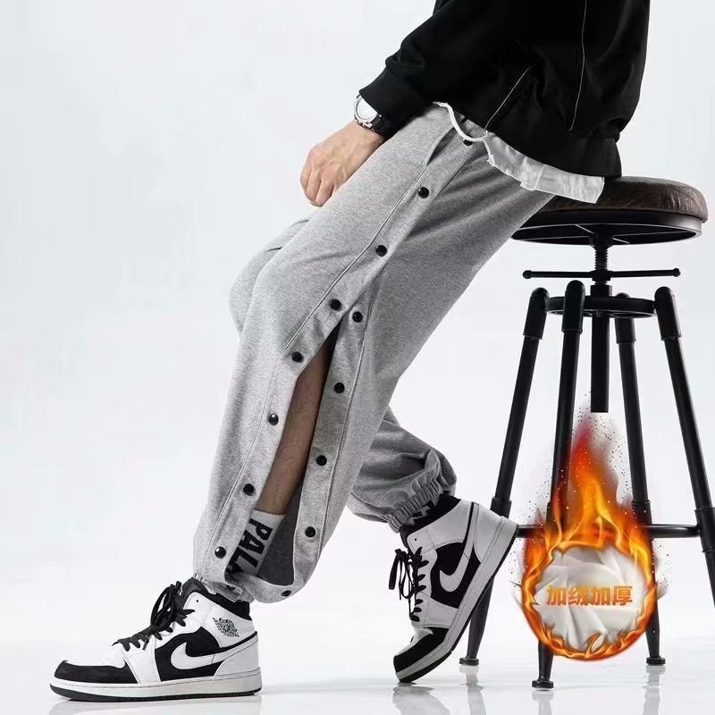 Spring Autumn Winter Fashion Sports Full Breasted Pants Men'S High Street Loose Casual Leg Training Basketball Pants - Image 1