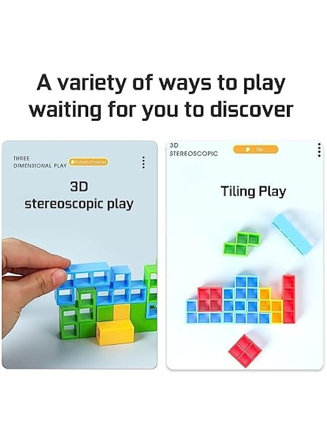 48-Piece Stack Attack Board Funny Family Games for Kids and Adults,Tetra Tower Balance Stacking Game - Parties, Travel, Team Toys Building Block,Let The Good Times Last! - Image 4
