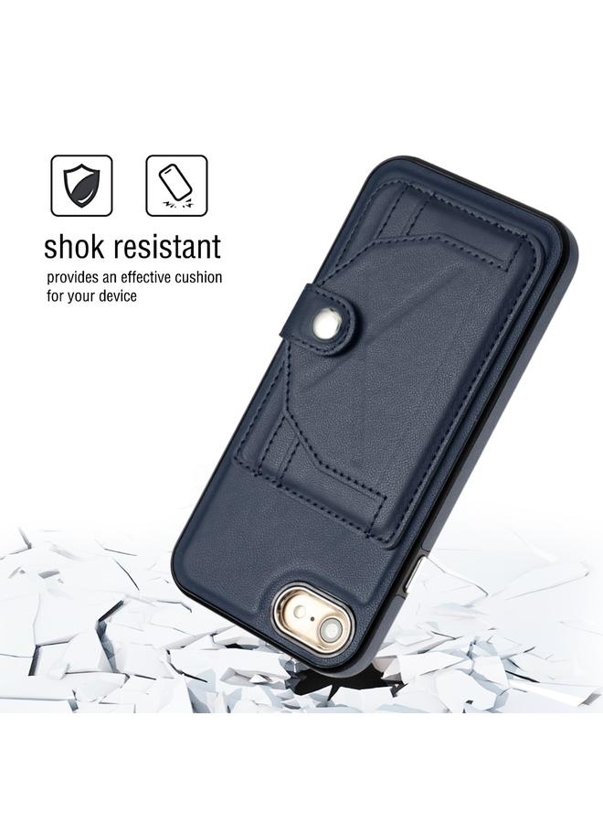 اس-توب جراب هاتف جلدي مقاوم للصدمات مع حامل بطاقة لهاتف iPhone SE 2022/SE 2020/6/7/8 - Image 3