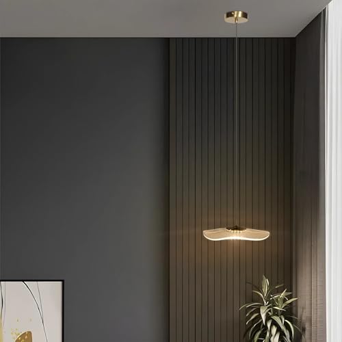 Lamp master Crystal Wave Pendant Light | Modern Acrylic Chandelier with Antique Gold Finish | Elegant Wave Design Hanging Light for Living Room, Bedroom, Dining Room & Hall, Restaurants Ceiling Lamp - Image 2