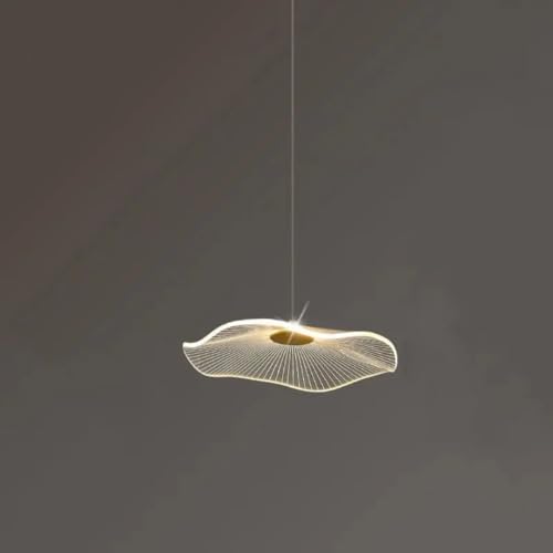 Lamp master Crystal Wave Pendant Light | Modern Acrylic Chandelier with Antique Gold Finish | Elegant Wave Design Hanging Light for Living Room, Bedroom, Dining Room & Hall, Restaurants Ceiling Lamp - Image 1
