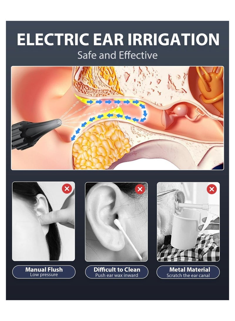 ASIV Ear Wax Removal Kit Hydro Powered Ear Cleaner Rechargeable Electric Ear Cleaning Kit for Adults and Kids, Safe and Effective Ear Wax Remover (9+1 Disposable Tips) - Image 2