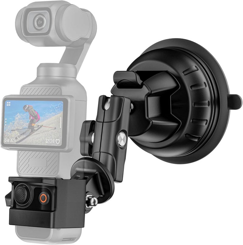 Tomat Pocket 4 Suction Cup Mount, Car Mount Windshield Window Dash Holder Kit with Expansion Adapter for DJI Osmo Pocket 4&3 Accessories - Image 1