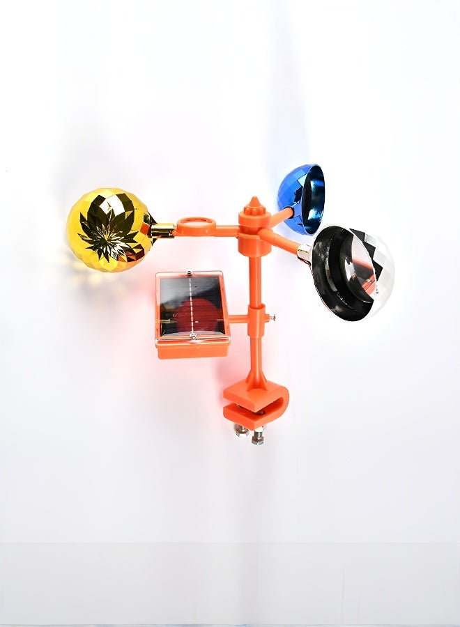 Solar Bird Repeller Reflect-a-Bird Deterrent with Solar Voice Scarer,360° Wind Driven Flash Bird Repellent Rhombic Polygon Reflect Bird Deterrent Bird Spinning Reflectors Anti Bird Defender for Garden Yard-Multi - Image 4