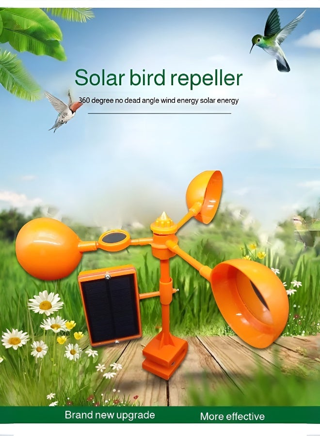 Solar Bird Repeller Reflect-a-Bird Deterrent with Solar Voice Scarer,360° Wind Driven Flash Bird Repellent Rhombic Polygon Reflect Bird Deterrent Bird Spinning Reflectors Anti Bird Defender for Garden Yard-Multi - Image 3