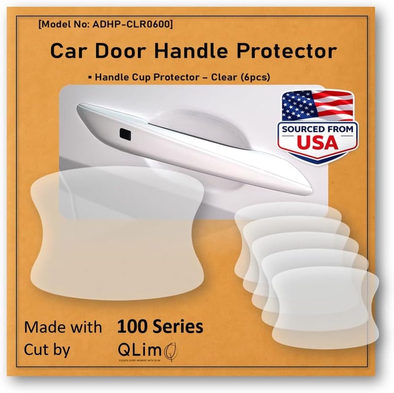 QLim 3M-6pcs Car Door Handle Cup Protector/Sticker/Guard, 3M-PPF(Paint Protection Film), Clear(Transparent), Anti Scratch, Universal Fit for Most Cars (Clear/6pcs) All-round unified build - Image 1
