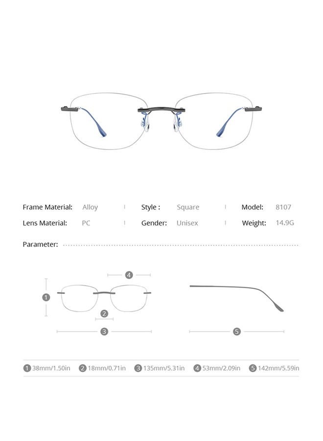 FONEX Metal Square Eyeglasses,Full Rim Lightweight Glasses Frame for Men 8105, 8107 Grey, Mid - Image 2