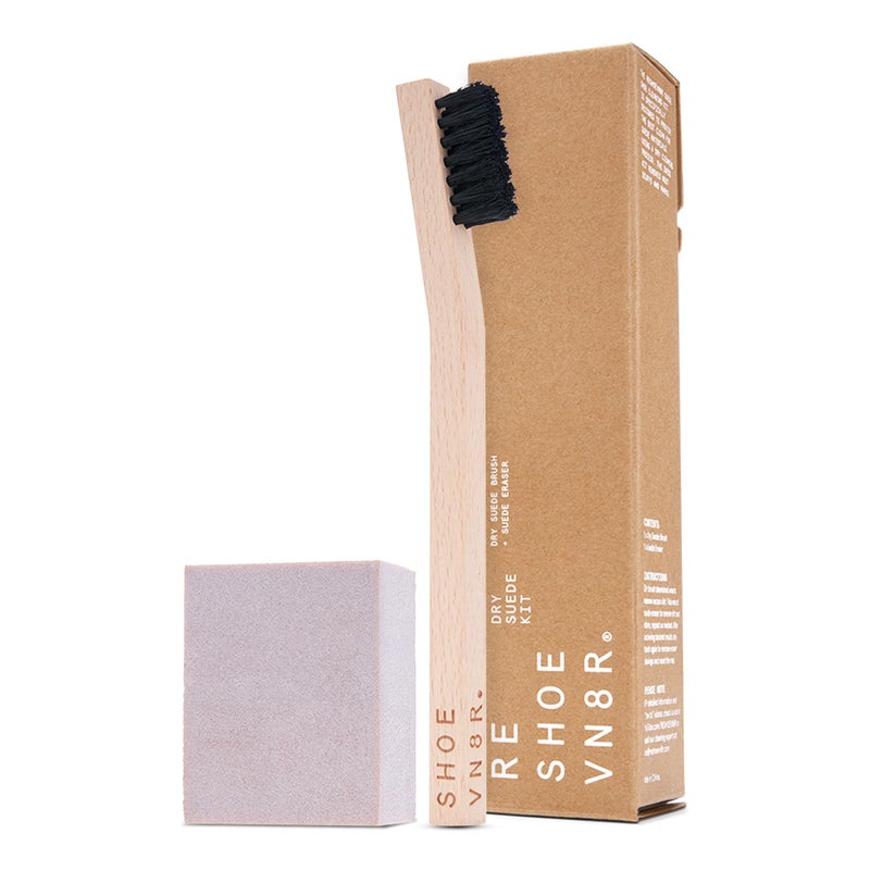 Reshoevn8r Dry Suede Kit - Sneaker Cleaner & Shoe Care for Light-Colored Nubuck & Suede Shoes - Gently Removes Marks, Spots, & Scuffs - 1 Cleaning Brush & 1 Eraser - Image 1