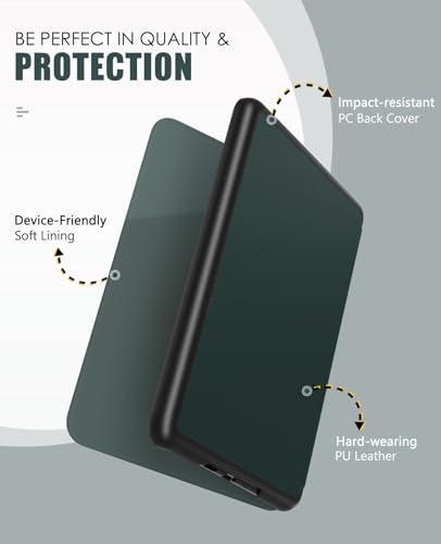 MoKo Case for All-New 7" Kindle Paperwhite(12th Generation-2024) and Kindle Colorsoft Signature Edition 2024, Lightweight Shell Cover with Auto Wake/Sleep for Kindle Paperwhite 2024, Midnight Green - Image 3