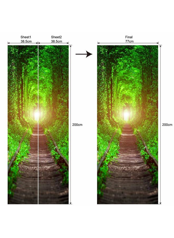 Bluejw Special Price Scenery Series Decorative Stickers 3D Simulation Door Stickers Removable Wall Stickers Bedroom Living Room Renovation PVC Wallpaper  - Image 1
