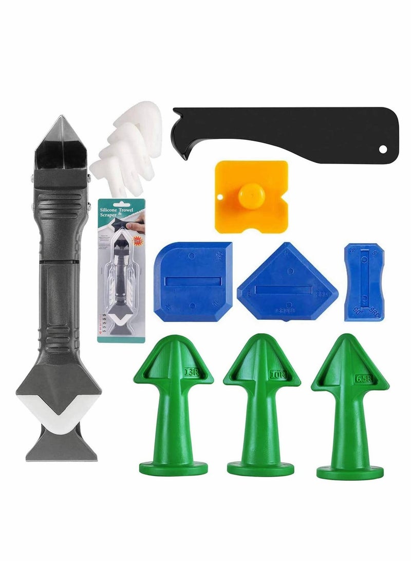 Y&D caulking tool, caulk remover, 5 in 1 tool kit, silicone and plastic Scraper for Kitchen, Bathroom, Window Sink Joint blue - Image 1