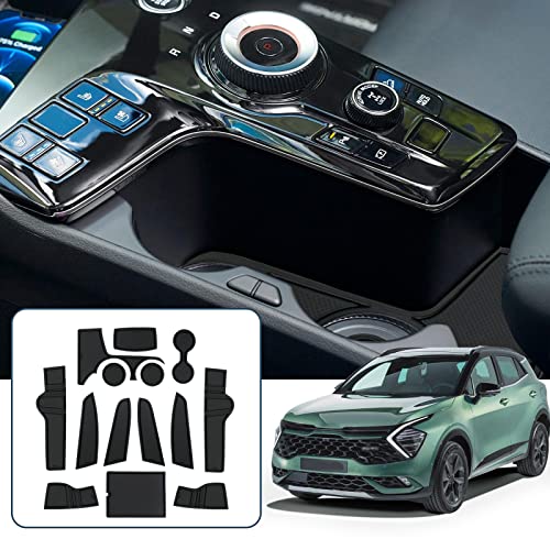 RUIYA 2024 Sportage Door Slot Mats,for Kia Sportage 2025 Accessories Center Console Liner Mats Compatible with 2023 2024 2025 Kia Sportage Hybrid/LX/EX/SX/X-Pro (14PCS/Sets) - Image 1