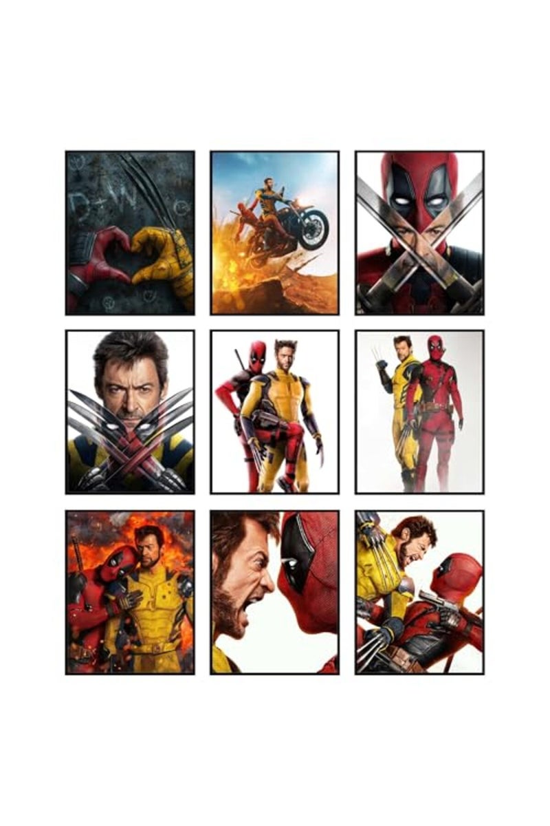 BigWig Prints ALAYRA Deadpool and Wolverine Poster - Deadpool Poster, Wolverine Merch, Superhero Movie Wall Art, Merchandise Room Decor Pictures Artwork Decorations, Gifts - Unframed Set of 9 (8x10) - Image 2