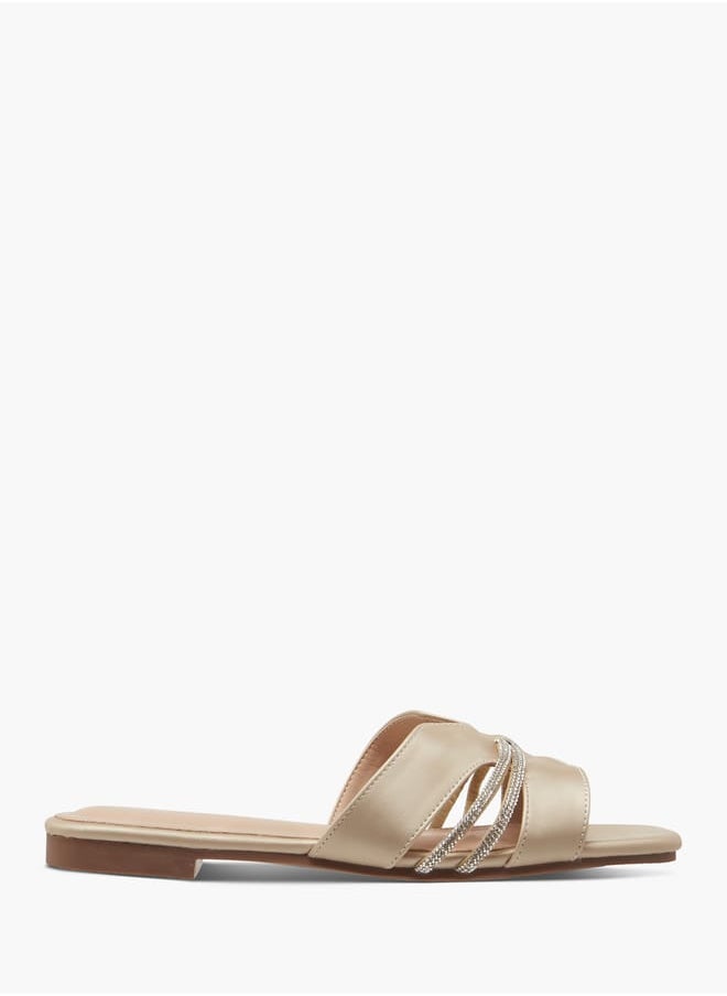 Flora Bella By Shoexpress Women Embellished Strap Slip-On Flat Sandals  - Image 2