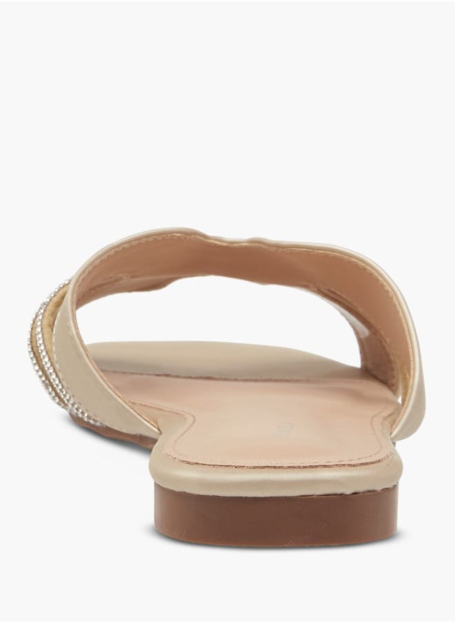 Flora Bella By Shoexpress Women Embellished Strap Slip-On Flat Sandals  - Image 4