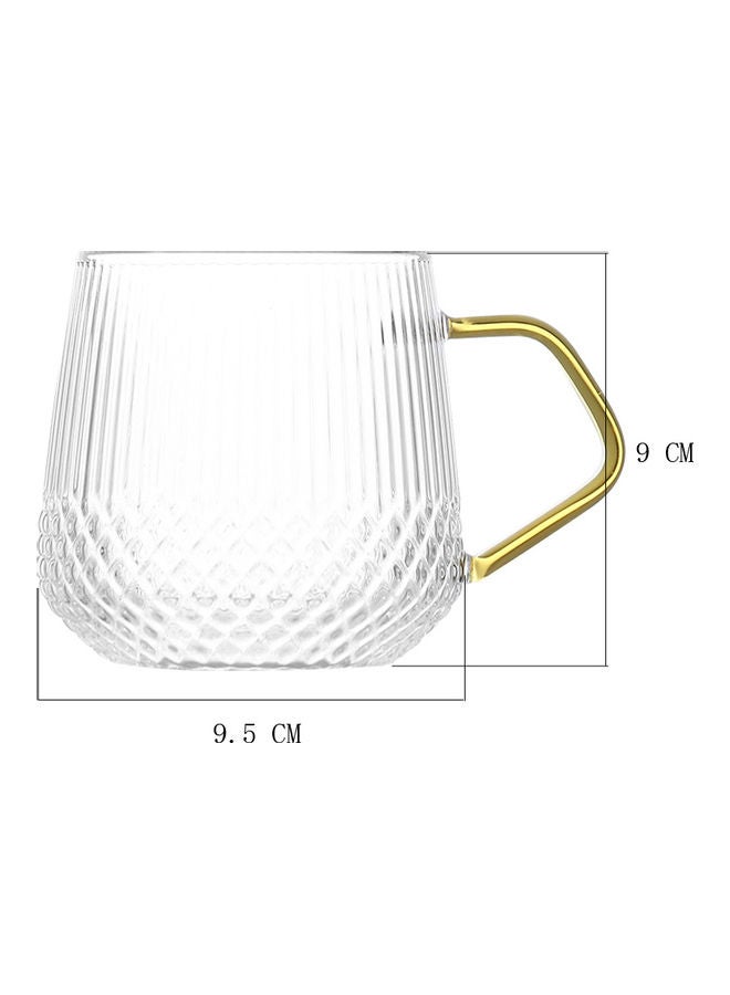 Relief Square Handle Cup Glass Clear 9.5x9.5x9cm - Image 4