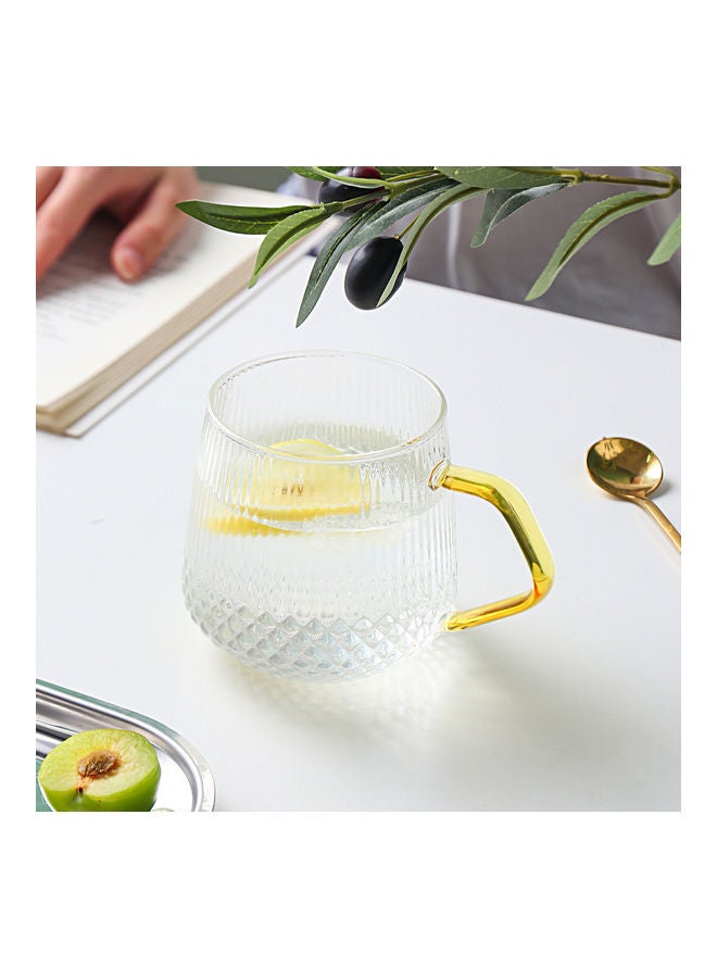 Relief Square Handle Cup Glass Clear 9.5x9.5x9cm - Image 3
