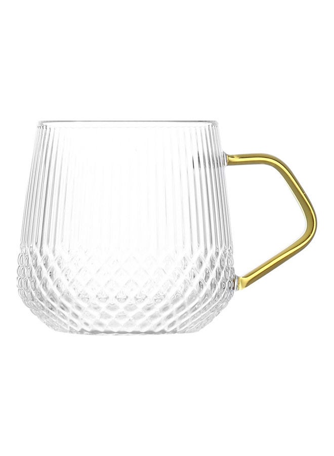 Relief Square Handle Cup Glass Clear 9.5x9.5x9cm - Image 2